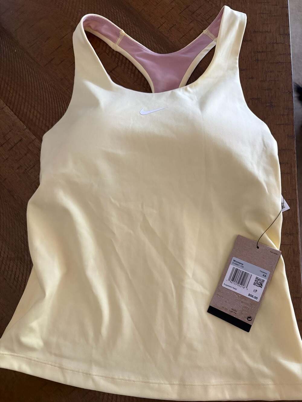 Nike Swoosh Women's Training Padded Bra Tank Top Yellow DV9897-706